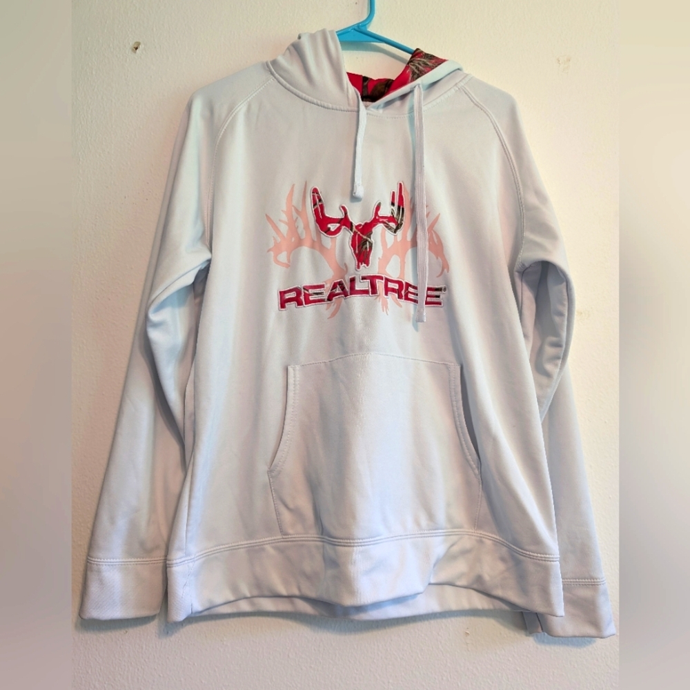 White realtree pink camo hoodie size large